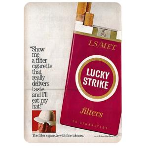 ラッキーストライク Lucky Strike たばこ タバコ ポスター☆レトロ調