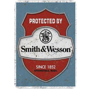 スミス&amp;ウェッソン Smith &amp; Wesson  銃器メーカー ポスター 　レトロ調　ブリキ看板/...