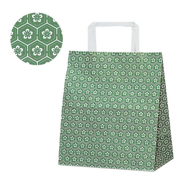 Ｈ２５チャームバッグ　Ｓ２　梅小紋　緑　１束（５０枚）【イージャパンモール】