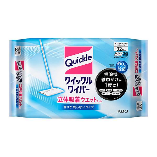 ★まとめ買い★　クイックルワイパー　立体吸着ウエットシート香りが残らないタイプ　３２枚　×10個【イ...