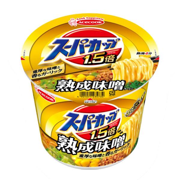 ★まとめ買い★　エース　スーパーカップ１．５倍　みそ１２９ｇ　×12個【イージャパンモール】