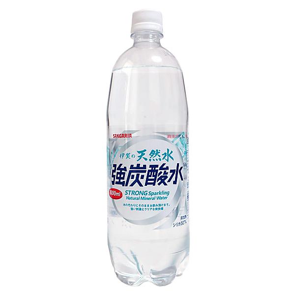 ★まとめ買い★　サンガリア伊賀の天然水　強炭酸水１Ｌ　×12個【イージャパンモール】