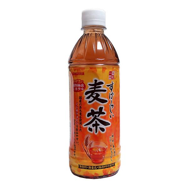 【送料無料】★まとめ買い★　サンガリア　すばらしい麦茶ＰＥＴ　５００ｍＬ　×24個【イージャパンモー...