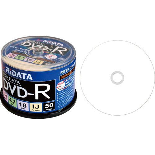 データ用DVD?R　4.7GB　1?16倍速　ホワイトワイドプリンタブル　スピンドルケース　1パック...