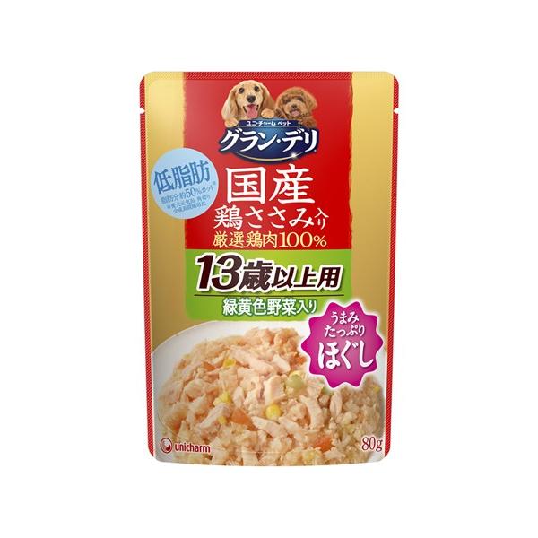 グラン・デリ　パウチほぐし１３歳以上用鶏ささみ・緑黄色野菜入り　８０ｇ【イージャパンモール】