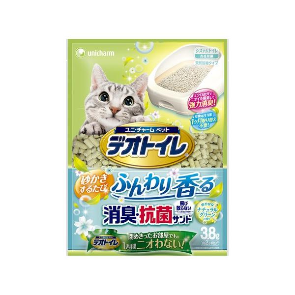 １週間消臭・抗菌デオトイレ　ふんわり香る消臭・抗菌サンド　ナチュラルグリーンの香り　３．８Ｌ【イージ...