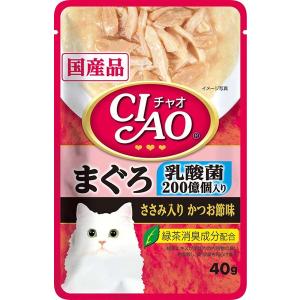 ＣＩＡＯパウチ　乳酸菌入り　まぐろ　ささみ入りかつお節味　４０ｇ　ＩＣ−３０１【イージャパンモール】｜ejapan