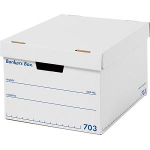 【送料無料】【個人宅届け不可】【法人（会社・企業）様限定】バンカーズボックス　703sボックス　A4　ふた付　ホワイト/ブルー　1セット(15個:3個×5パック)