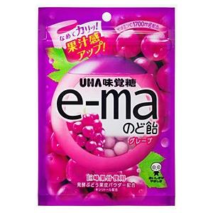UHA味覚糖 グレープ味 ハードキャンディ 45個入り UHA味覚糖 e-maのど飴 袋 (グレープ) 50g×6袋入×(2ケース