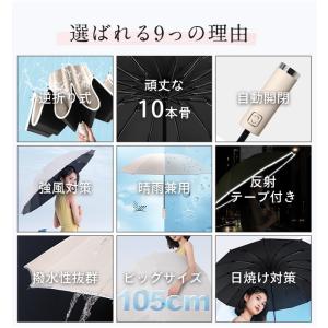 逆さ傘 折りたたみ傘 ワンタッチ 自動開閉 晴...の詳細画像4