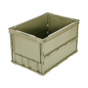 トラスコ 薄型折りたたみコンテナ ロックフタ付き 50L OD色 TR-C50B-OD