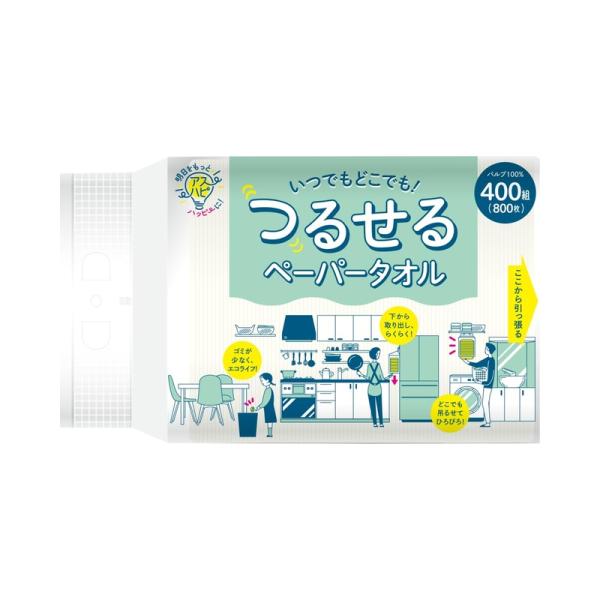【持参用手提げ袋プレゼント】アスト つるせるペーパータオル 400組 800枚 1パック 45601...