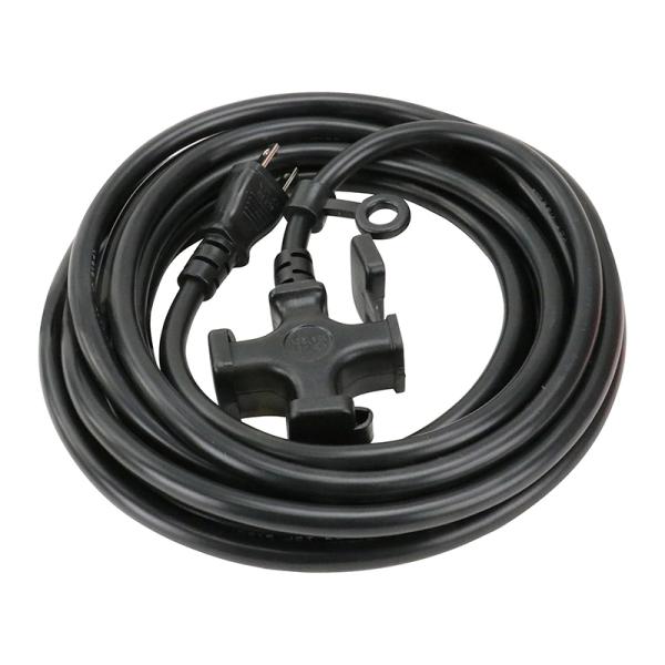 KOWA 延長コード 15A×5m FGM086-5 クロ 3ツクチ 3口 防塵キャップ付 125V...