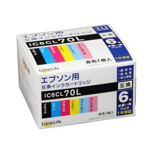 ワールドビジネスサプライ Luna Life EPSON エプソン用 互換インクカートリッジ IC6CL70L 6本パック 4582458924337｜ejoy