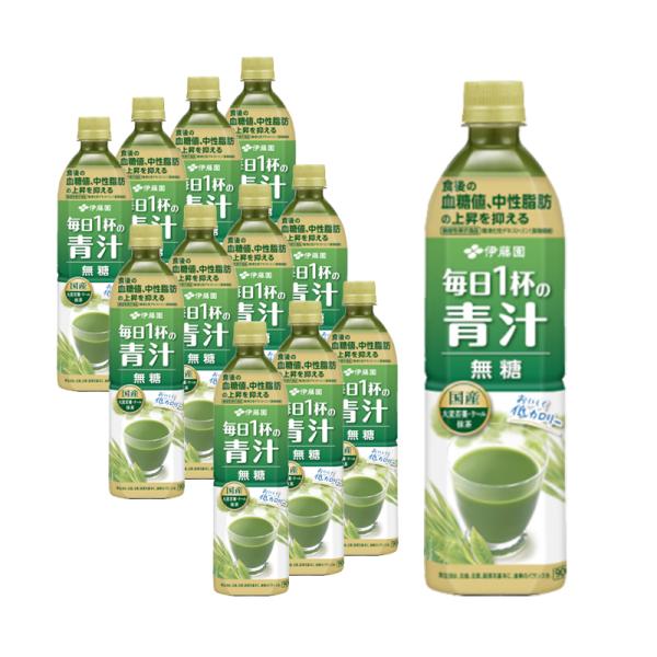 【12本セット】毎日1杯の青汁 無糖 PET 900g ペットボトル飲料 伊藤園 お取り寄せ商品 4...