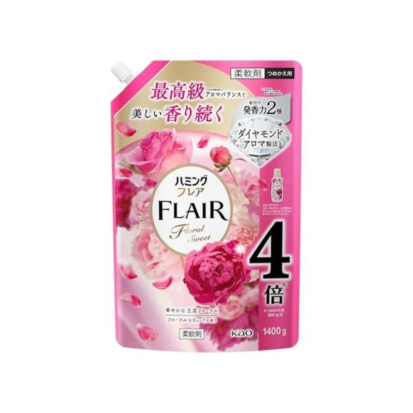 花王 ハミングフレア フローラルスウィート 詰め替え 1400g 1個 柔軟剤 4901301453...