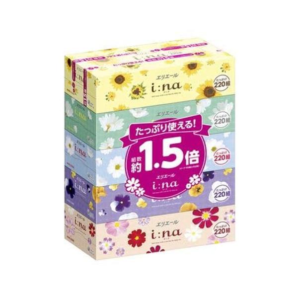エリエール イーナティシュー 220W 5個組 ティッシュペーパー 4902011713787