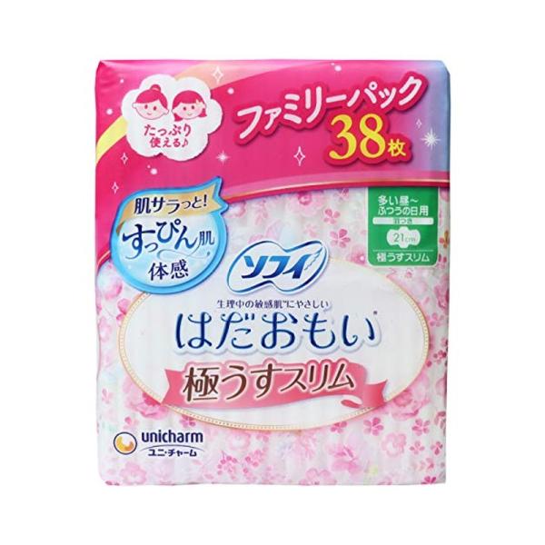 ユニ・チャーム ソフィ はだおもい 極うすスリム 多い昼 ふつうの日 羽つき 21cm 38枚入 生...