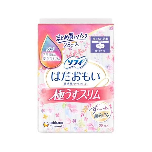 ユニ・チャーム ソフィ はだおもい 極うすスリム 26cm 羽つき 28枚入 生理用品 ナプキン 4...