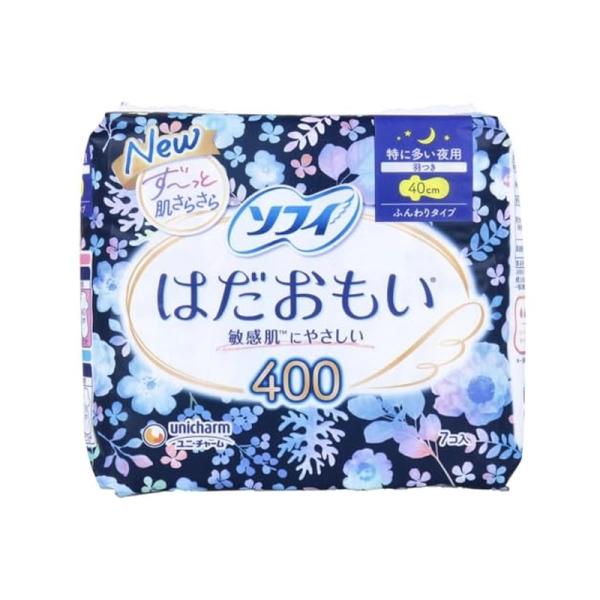ユニ・チャーム ソフィ はだおもい 特に多い夜用 羽つき ふんわりタイプ 40cm 7個入 生理用品...