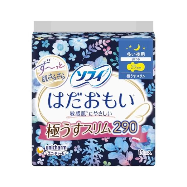ユニ・チャーム ソフィ はだおもい 極うすスリム 290 多い日の夜用 羽つき 29cm 15個入 ...