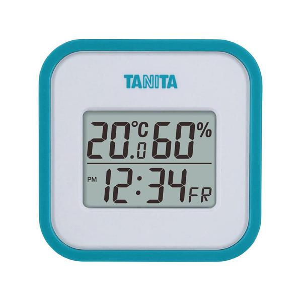 タニタ デジタル温湿度計 TT-558 ブルー 日付表示 時刻表示 時計 4904785555822