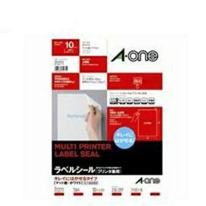 エーワンラベル ラベルシール プリンタ兼用 キレイにはがせるタイプ マット紙・ホワイト A4判 1面...