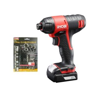 数量限定おまけ付き 17Pcsビット＆ソケットセットプレゼント リョービ RYOBI 充電式インパクトドライバー BID-1110L1 655500A 4960673664083 送料無料｜ejoy