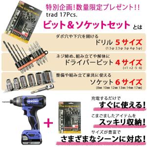 期間限定おまけ付き 17Pcsビット&ソケット...の詳細画像2
