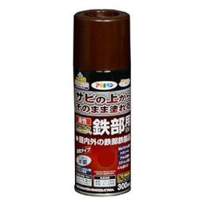 アサヒペン 油性高耐久鉄部用スプレー 300ml 黒 （サビ 錆の上から直接 鉄部塗料 さび止め兼用 上塗り塗料 ペンキ ）｜ejoy