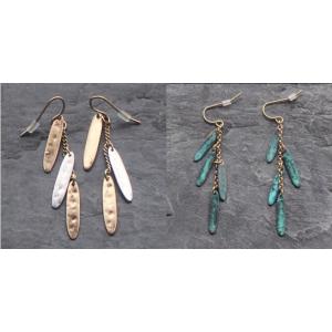 ピアス　アンティーク　ゴールド　ターコイズ　カジュアル　プレゼント