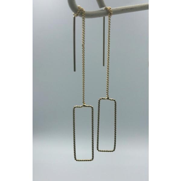 ピアス　モダン　ゴールド　長方形　揺れる　シンプル　プレゼント　レディース