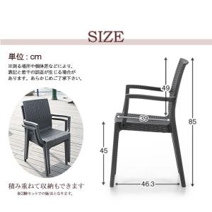 ガーデンチェアー 2脚セット 肘付き イス リ...の詳細画像2