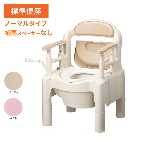 安寿 ポータブルトイレ FX-CP “ちびくまくん” 補高スペーサーなし 標準便座 ノーマルタイプ ...