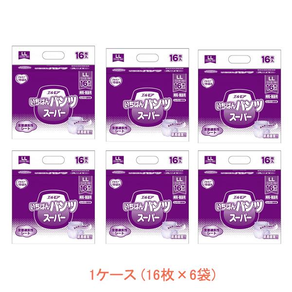 (1ケース) 大人用紙おむつ パンツ型 G エルモア いちばんパンツ スーパー LL 1ケース (1...