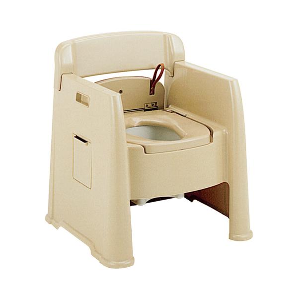 安寿 ポータブルトイレ 背付ポータブルトイレ楽立AD 533-155 アロン化成 介護 日本製 簡易...