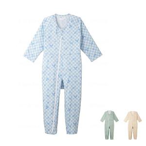 フットマーク　TU型介護用寝巻き七分袖 Lサイズ フットマーク介護パジャマ 介護つなぎ服Lサイズ（通年用 介護用寝巻き