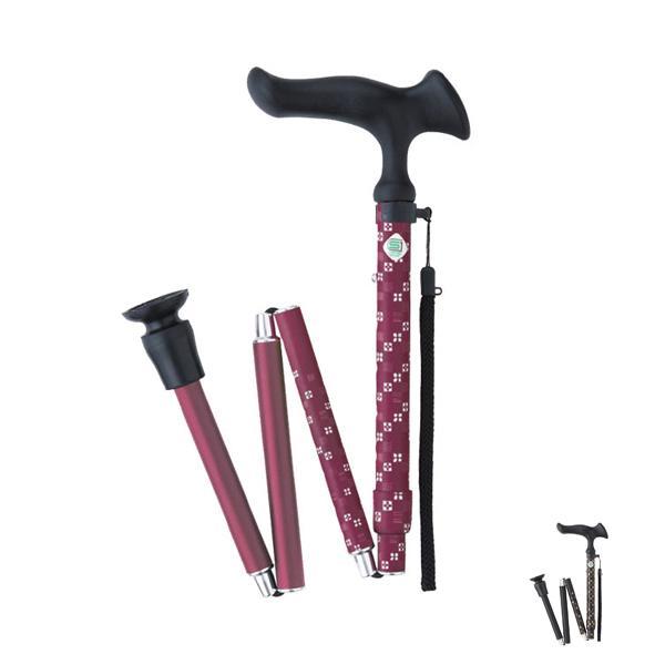 杖 ステッキ おしゃれ 和柄 女性 かわいい スリムネック かるがもE 折畳S フジホーム 介護用品...