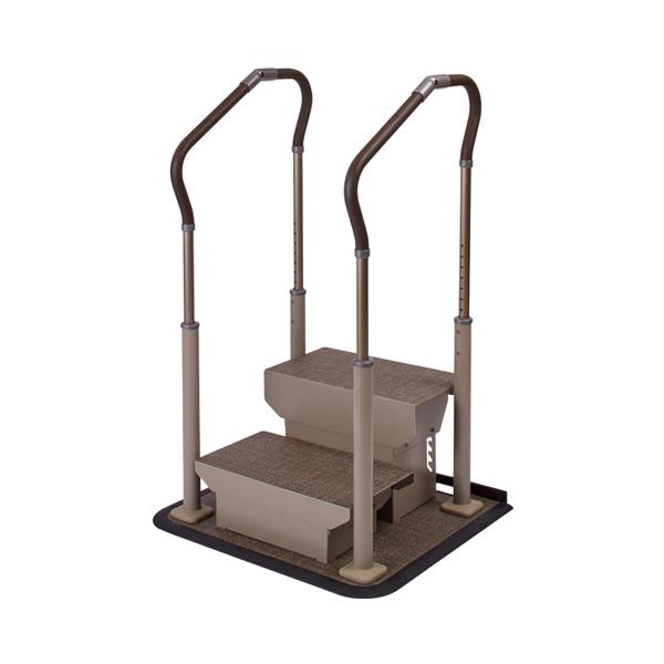 パナソニック エイジフリー 歩行サポート手すり スムーディ ステップサポート 両手すり 踏み台2段 ...