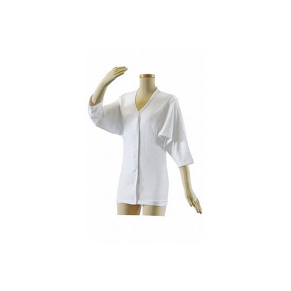 婦人用肌着　テイコブワンタッチ肌着7分袖　女性用M/L（綿100％　マジックテープ　介護衣類）UN0...