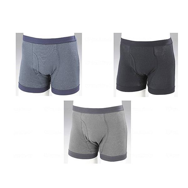 尿漏れパンツ 男性 トランクス ちょいもれパンツ 失禁パンツ おしりまで安心ニットトランクス3色3枚...