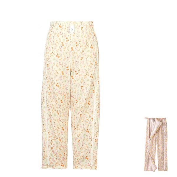 介護衣類 パジャマ レディース 長袖パジャマ 全開タイプパジャマボトム ファスナー DNL688 コ...