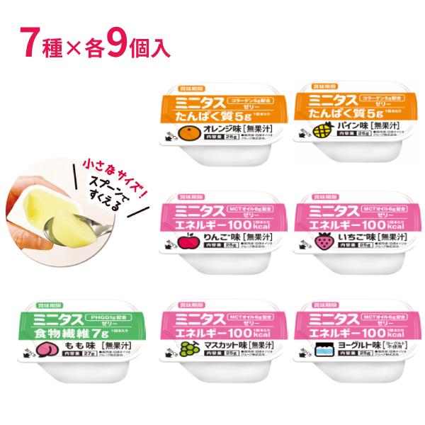 介護食 ミニタス エネルギーゼリー 7種セット 25g 各9個入 日清オイリオグループ 舌でつぶせる...