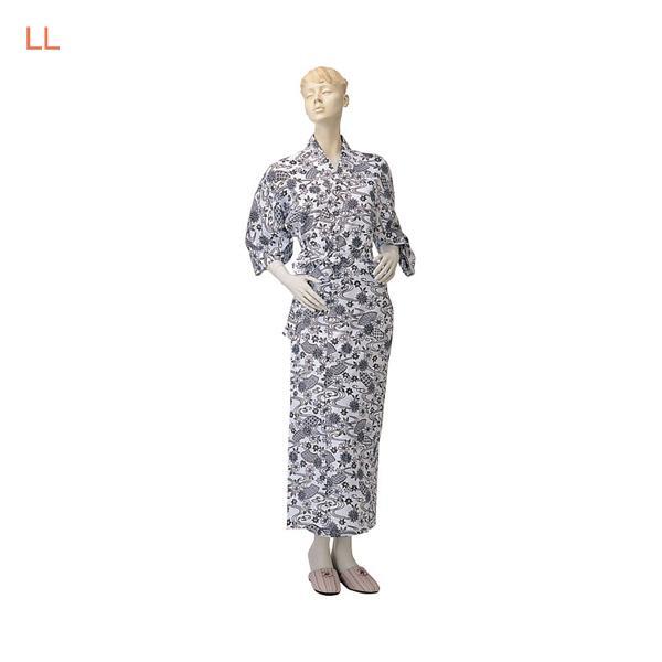 神戸生絲 レギュラー ガーゼ ねまき 婦人用 No.59 LL  (和式寝巻き 綿100%）介護用品