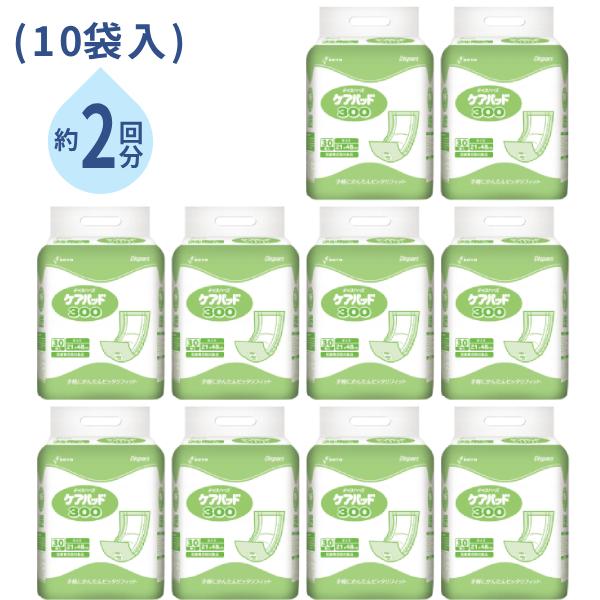 1ケース (10袋入) 大人用紙おむつ用 手軽にかんたん 尿取りパッド ケアパッド300 30枚 光...