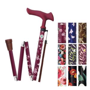 杖 ステッキ 折りたたみ おしゃれ 女性 花柄 かるがもファムII 折畳 フジホーム 介護用品 母の日