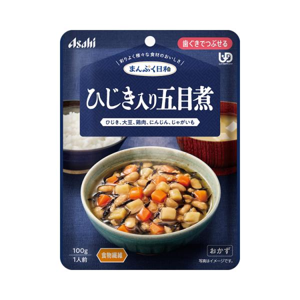 介護食 レトルト やわらか食 まんぷく日和 ひじき入り五目煮 100g アサヒグループ食品 ムース食...