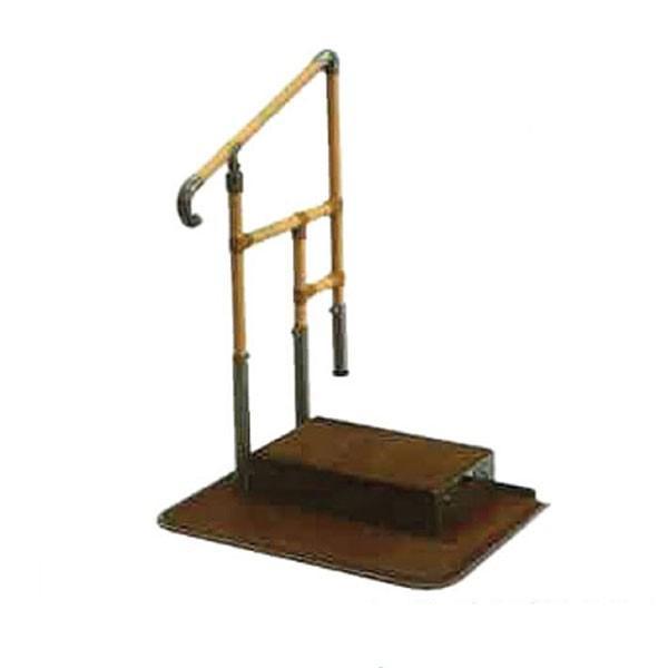 あがりかまち用 たちあっぷ 片手すり CKE-02 ステップ台付 矢崎化工 (玄関 手すり付き 踏み...