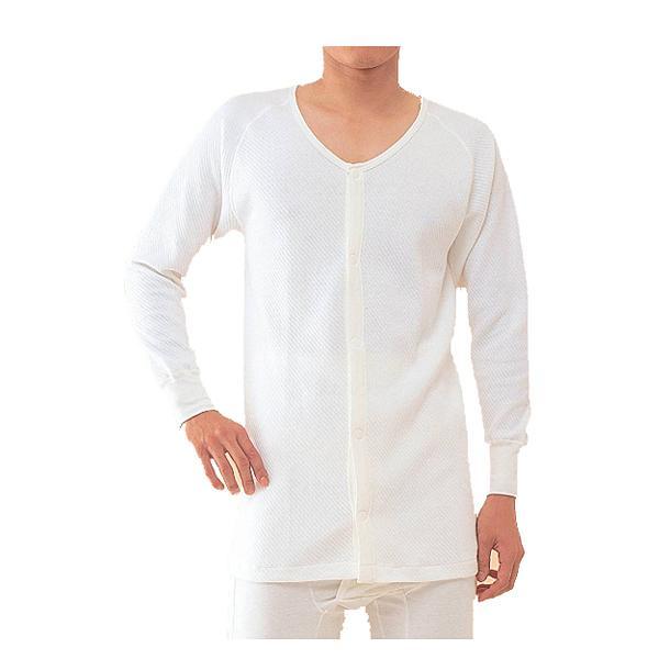 前開き肌着 男性 メンズ 入院 介護肌着 綿キルト紳士用前開き長袖 BM1　LL 神戸生絲 介護用品