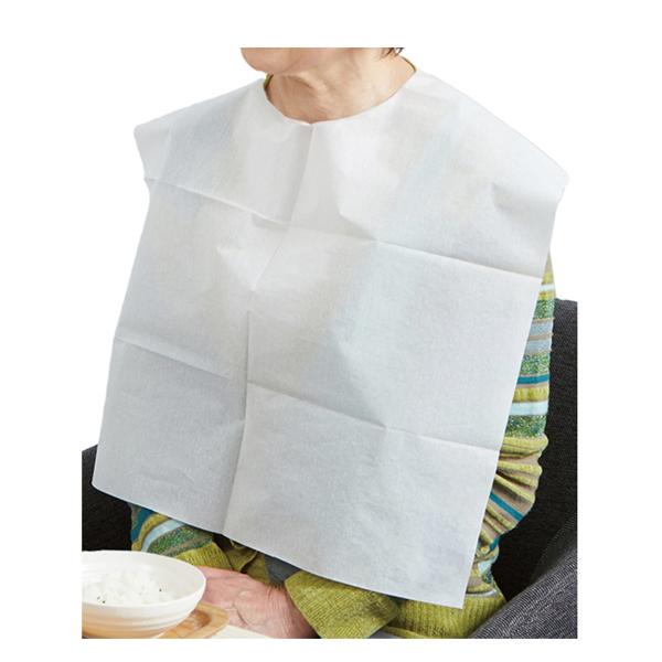 高齢者食事エプロン 介護エプロン 使い捨てエプロン やわらか紙エプロン 076374　10枚入 竹虎...